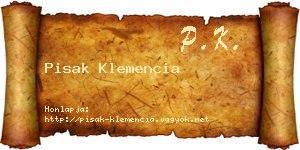 Pisak Klemencia névjegykártya